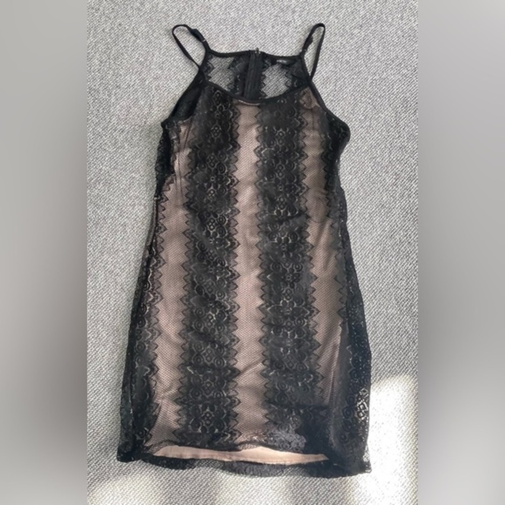 Poetry - Black Mini Dress with Spaghetti Straps - Size Small